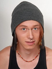 Young pierced boy and his uncut dick