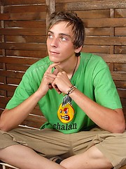 Innocent twink boy shows his big cock