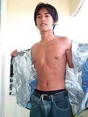 Naked asian boy shows his sexual passion