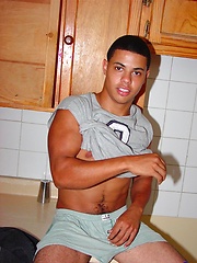 Cummy latino soccer boy in first adult session