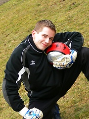 Horny slim young soccer boys playing