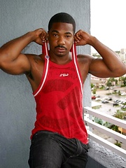 Black daddy oiled his hot brown chest