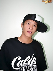 16 photos of a cute Asian skater  jerking off his big cock