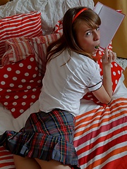 Horny teen cutie fucks her tight pussy with a vibrator