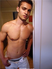 Hot latino boy Rocco plays with hard cock