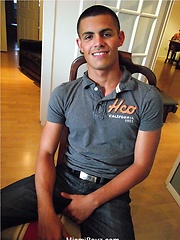 Hot latino twink Justino paly with cock
